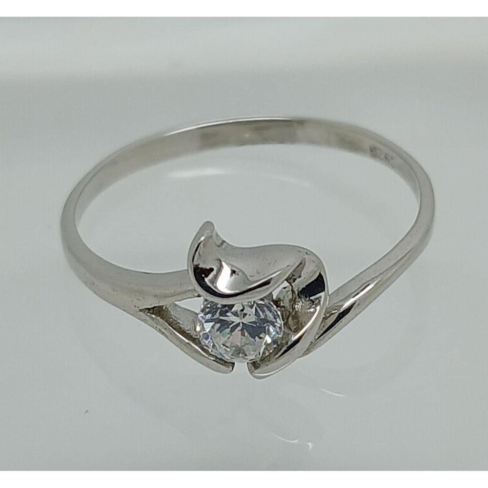 Fun Vintage NOS Simulated Diamond 925 Sterling Silver Stack Band Ring Size 7 NEW